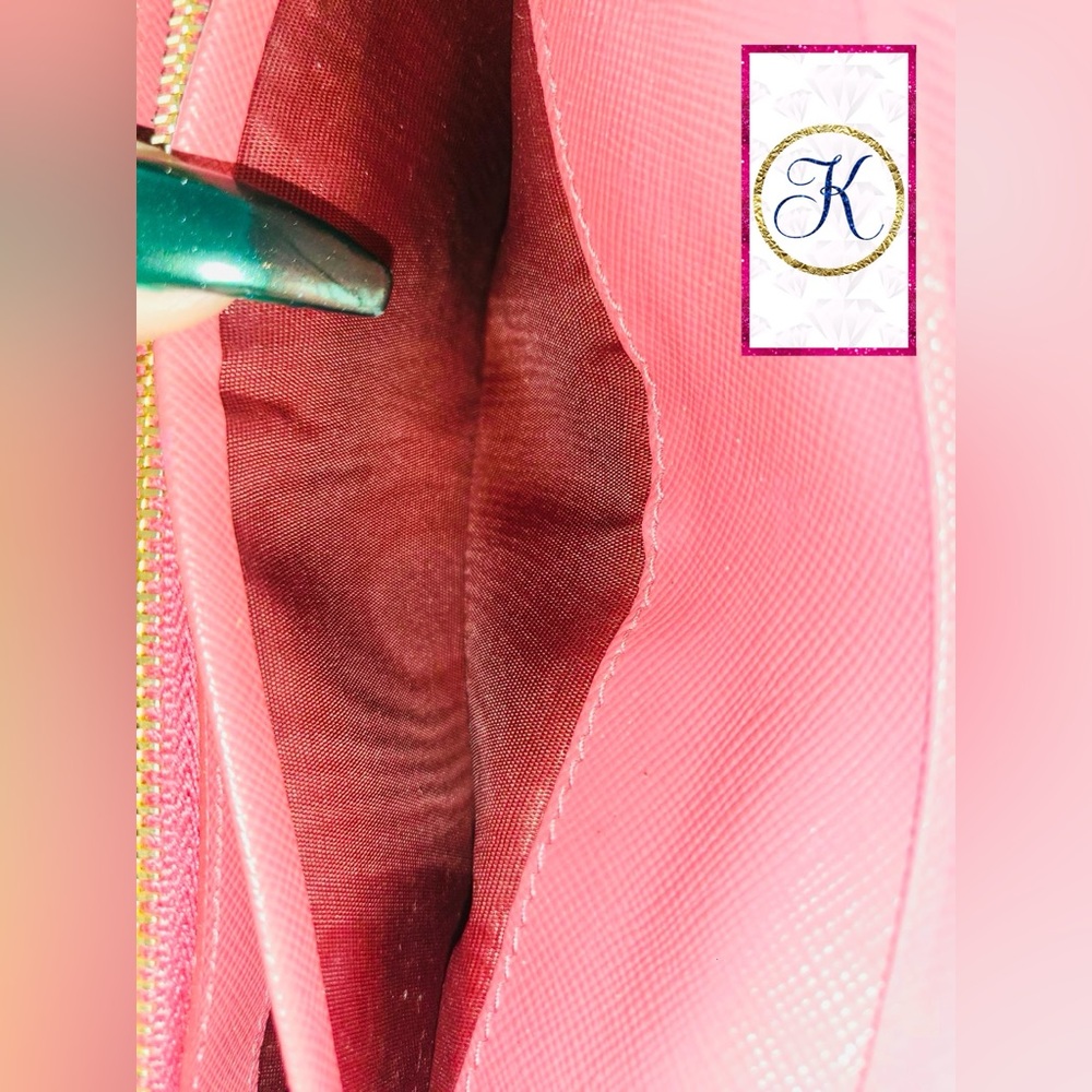 PRADA Leather Wallet, Pink PRADA Saffiano Continental Long Wallet 🎀 - Picture 5 of 9